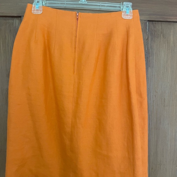 VTG USA Elliot Lauren Solid Orange Linen Suit 6 - Picture 6 of 7